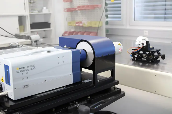 Optical Derotator for non-contact areal, scanning vibration measurement on rotating structures