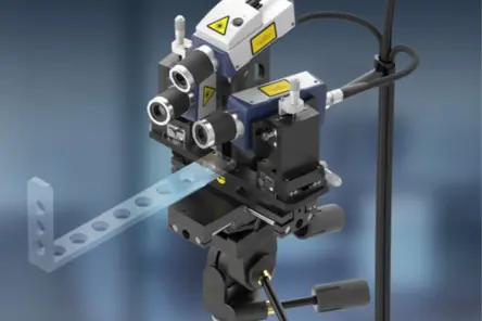 Sensor holder for 3D measurements compatible with sensor heads VibroFlex Compact and VibroOne, ideally mounted on tripod