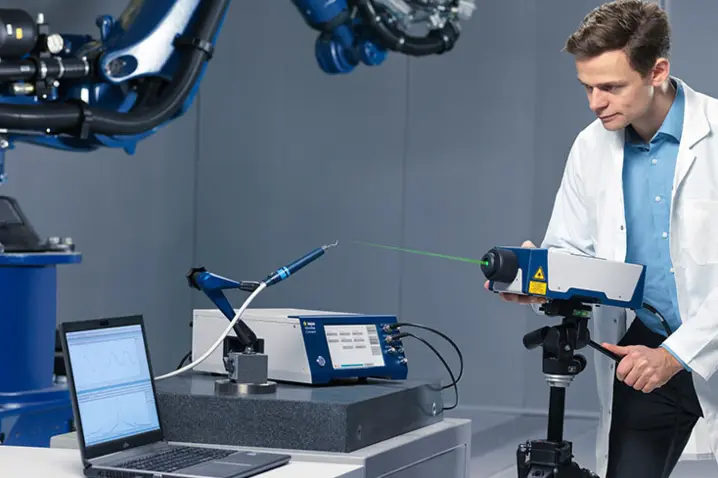 Laser vibration measurement using laser Doppler interferometry in research and development